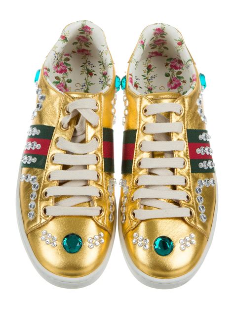 Gucci jeweled striped sneakers